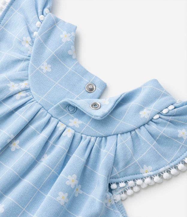 Conjunto Infantil con Volados y Estampado de Cuadros Floral - Talle 0 a 18 meses 4