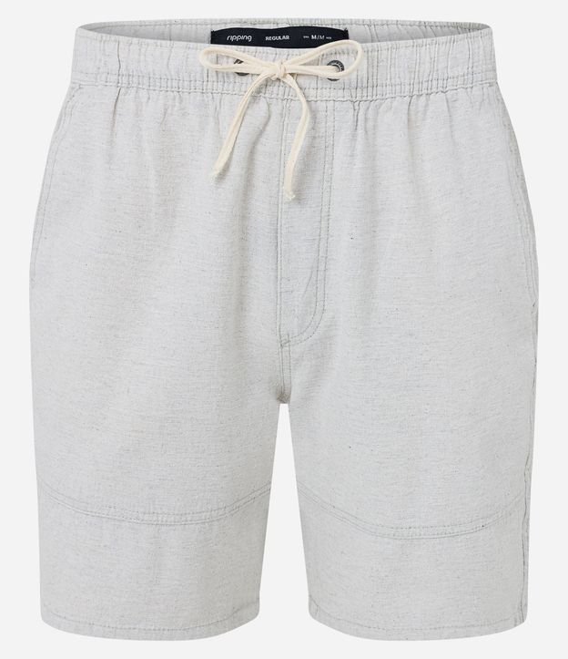 Bermuda Casual Texturizada con Cintura Elástica y Recortes