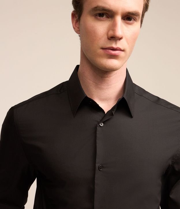 Camisa Regular en Microfibra con Cuello Inglés y Manga Larga 5
