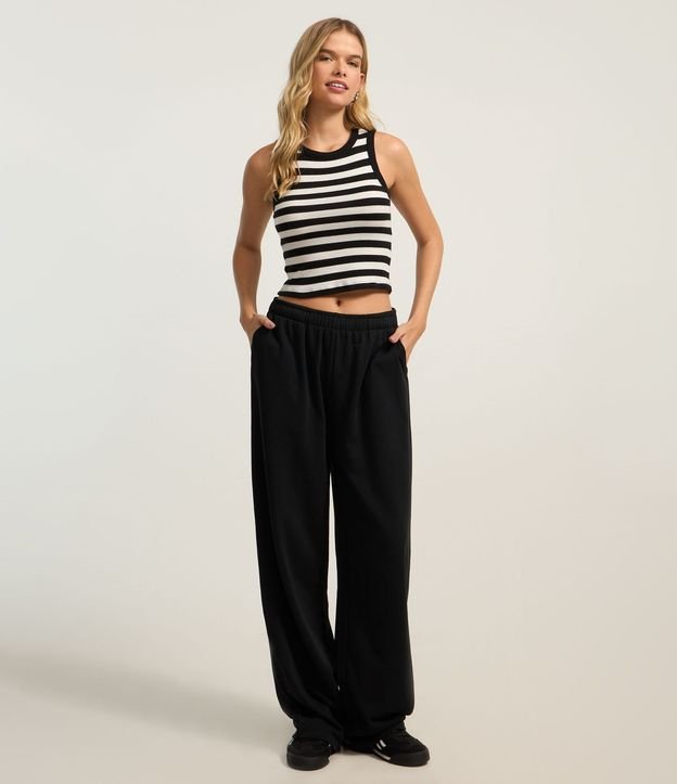 Blusa Musculosa en Viscosa Rayada y con Textura 3