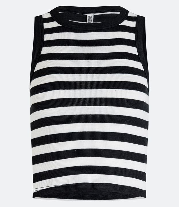 Blusa Musculosa en Viscosa Rayada y con Textura 5