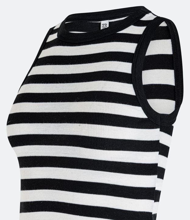 Blusa Musculosa en Viscosa Rayada y con Textura 6