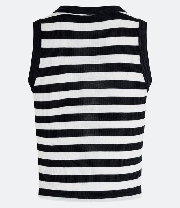 Blusa Musculosa en Viscosa Rayada y con Textura 7