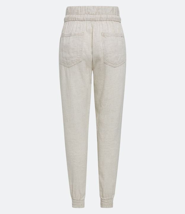 Pantalón Jogger Cintura Média en Lyocell con Lazo y Bolsillos 2