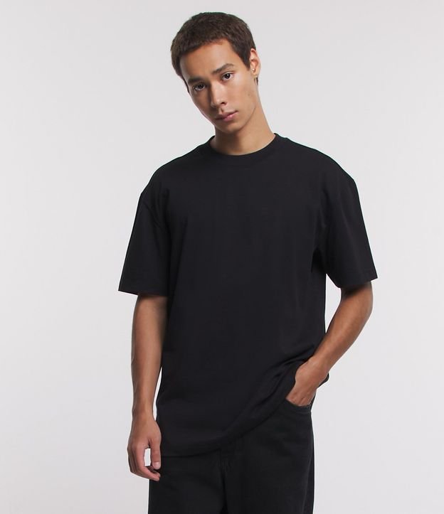 Remera Relaxed en Algodón con Efecto Grueso 1