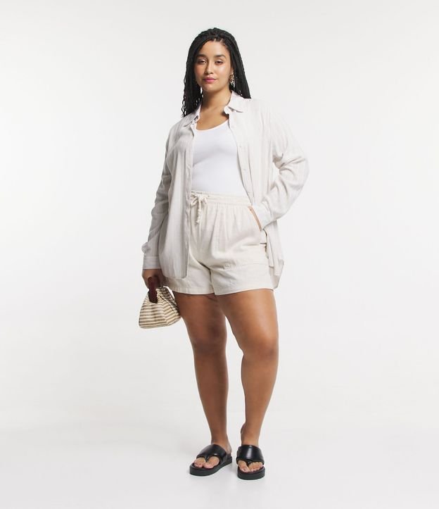 Short Comfy en Viscolino con Bolsillos Grandes y Lazo en la Cintura