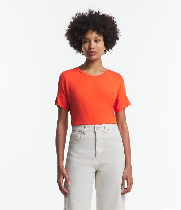 Blusa en Viscosa con Mangas Cortas sin Sisas