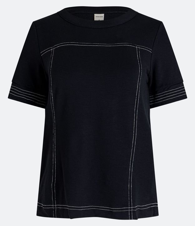 Blusa en Viscosa con Costura Contrastante 6