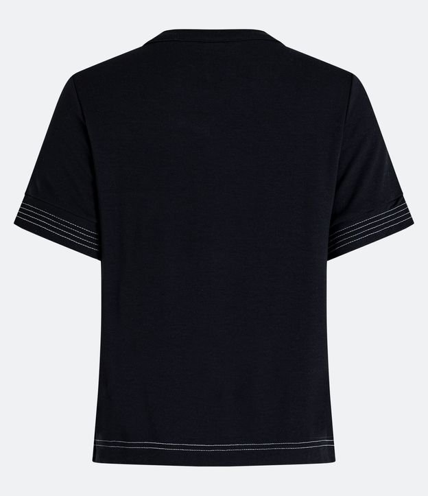 Blusa en Viscosa con Costura Contrastante 7