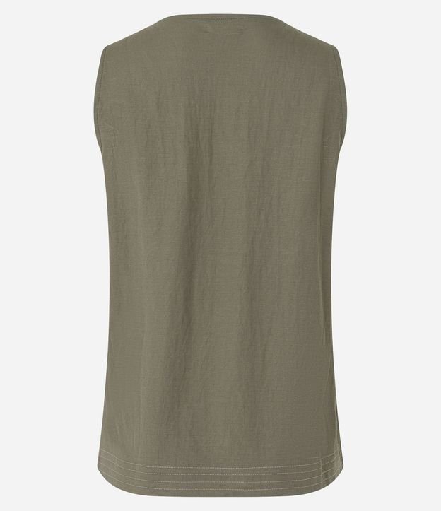 Blusa sin Manga en Piquet con Pespuntes en el Bajo 7