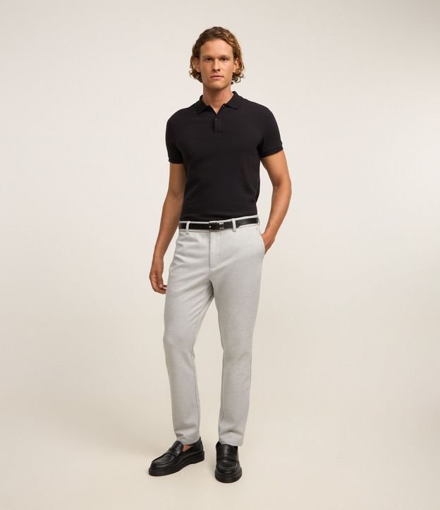 Polo Slim en Media Malla con Botones y Textura Acanalada 3