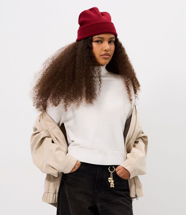 Blusa de Punto con Cuello Alto
