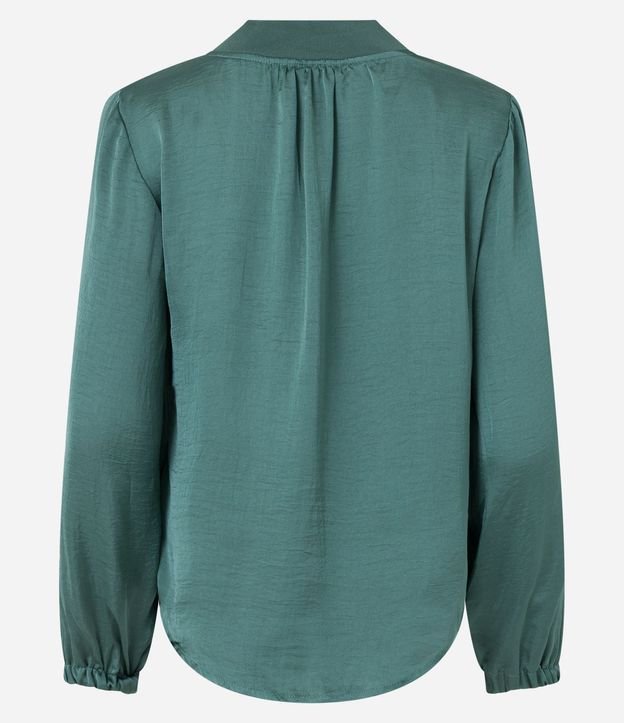 Blusa Acetinada con Escote V y Mangas Bufantes 7