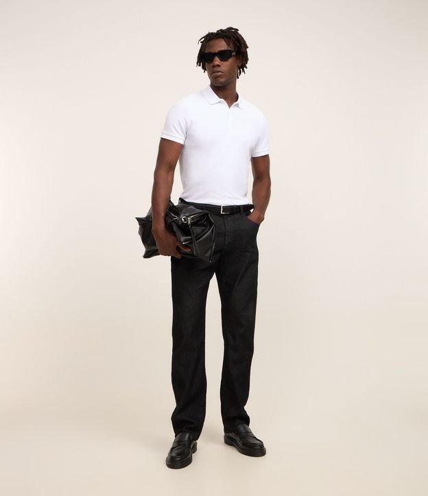 Polo Slim en Media Malla con Botones y Textura Acanalada 3