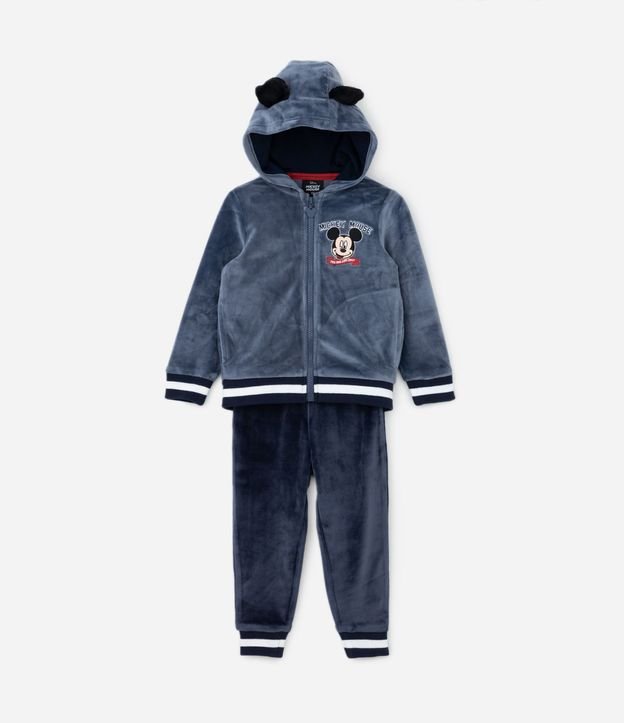 Conjunto Largo Infantil en Fleece con Bordado do Mickey - Talle 1 a 5 años