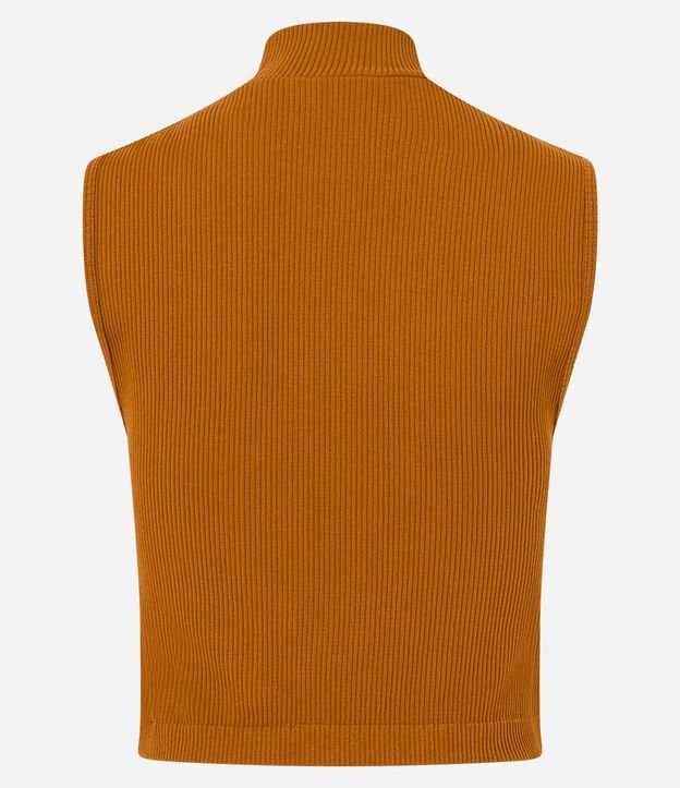 Blusa Musculosa en Poliamida Acanalada con Cuello Alto 8