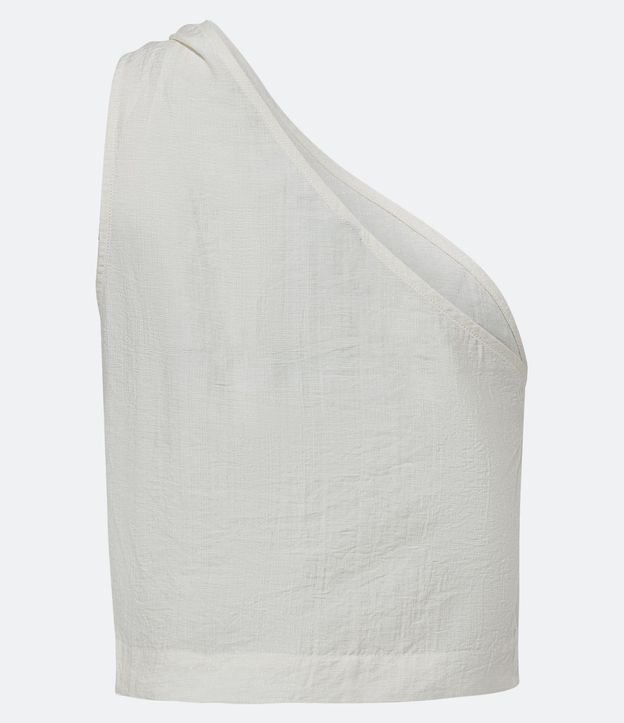 Blusa Cropped Satén de un Solo Hombro con Nudo 3