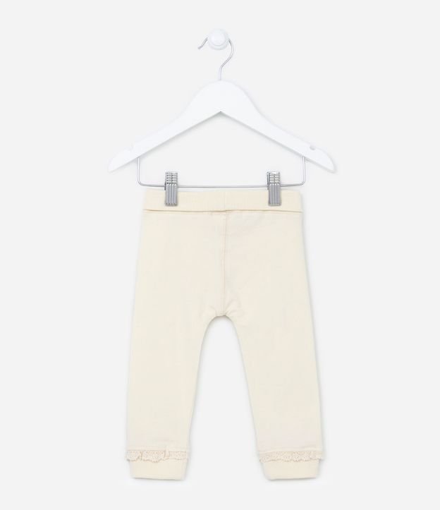 Pantalones Infantiles con Cintura Doblada y Lazo Aplicado - Talle RN a 18 meses 3