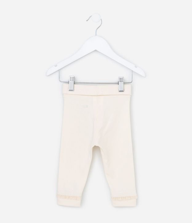 Pantalones Infantiles con Cintura Doblada y Lazo Aplicado - Talle RN a 18 meses 4
