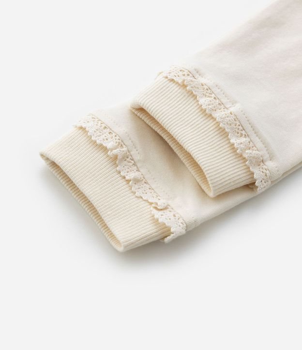 Pantalones Infantiles con Cintura Doblada y Lazo Aplicado - Talle RN a 18 meses 4