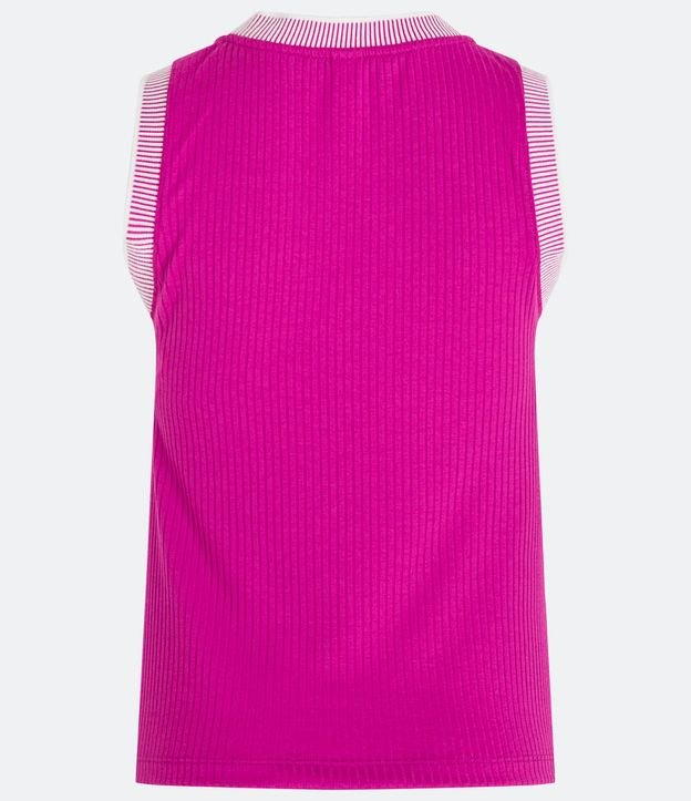 Blusa sin Manga en Viscosa con Detalle Jacquard en el Cuello y Sisas 8