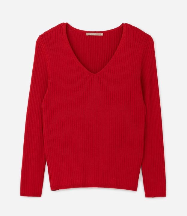 Blusa Manga Larga de Punto Acanalado Curve & Plus Size