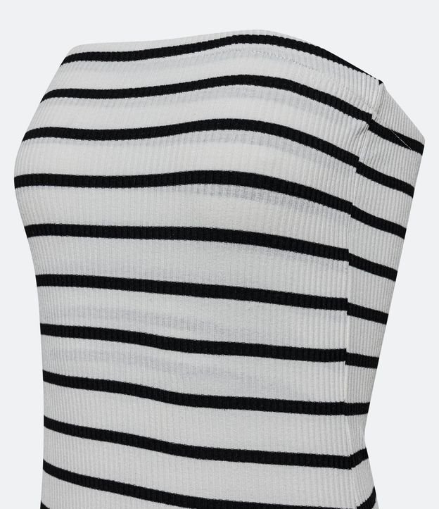 Vestido Midi en Ribana Rayada sin Breteles 7