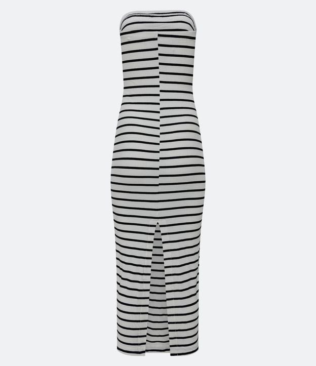 Vestido Midi en Ribana Rayada sin Breteles 8
