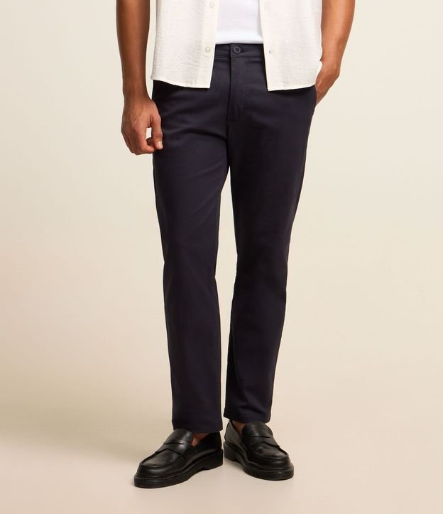 Pantalón Slim Sarjado Cropped Sastrería con Bolsillos 3