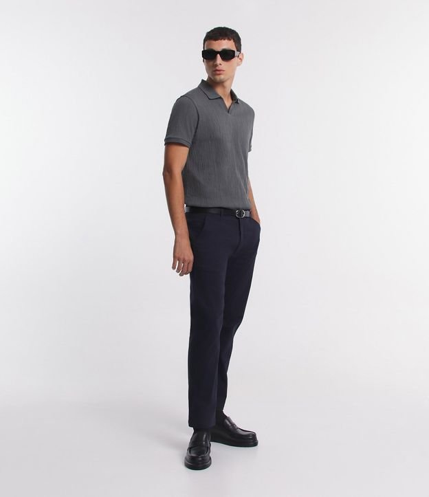 Pantalón Slim Sarjado Cropped Sastrería con Bolsillos 5