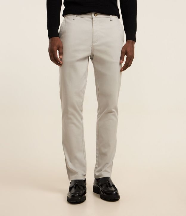 Pantalón Slim en Sarga Sastrería con Bolsillos
