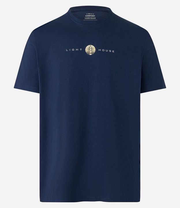 Remera Comfort en Media Malla con Estampa de Faro y Lettering 5