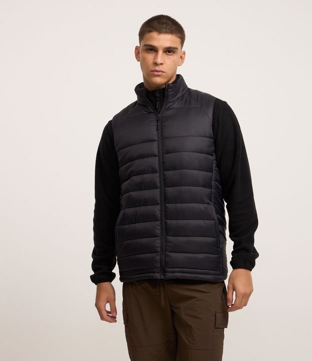 Chaleco Puffer Deportivo con Cuello Alto y Gajos 4