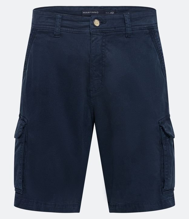 Bermuda Cargo en Sarga Lavada con Elastano y Detalles de Cordón 6