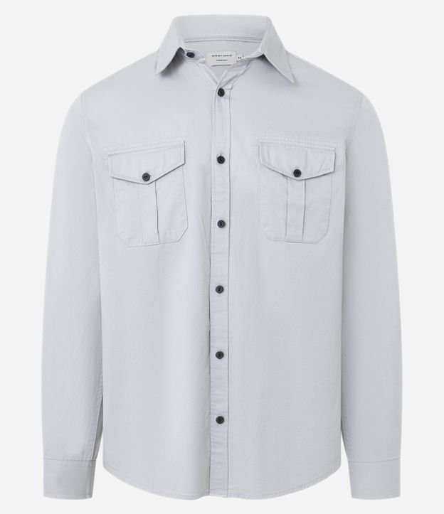 Camisa Manga Larga en Sarga con Bolsillos 7