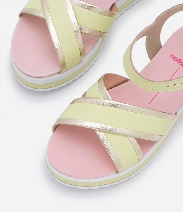 Sandalia Flatform Infantil con Tiras Anchas y Efecto Metalizado - Talle 25 al 36 5