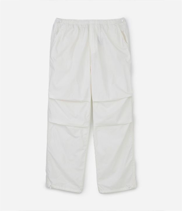 Pantalón Parachute en Sarga con Ajuste en la Cintura