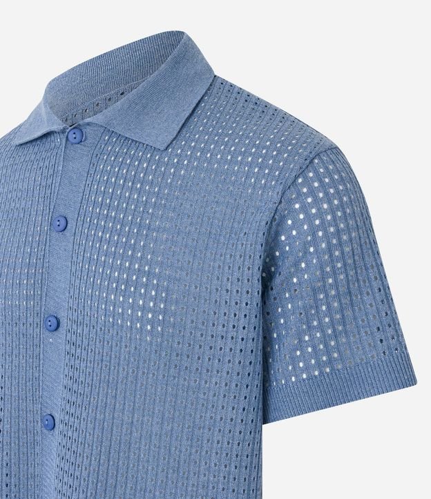 Camisa Relaxed de Punto Abierto con Cuello Inglés 6