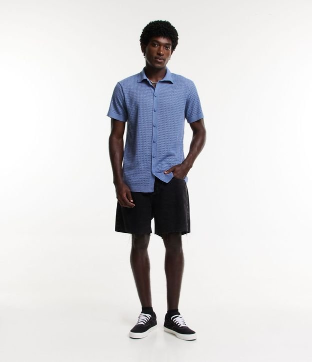 Camisa Relaxed de Punto Abierto con Cuello Inglés 2