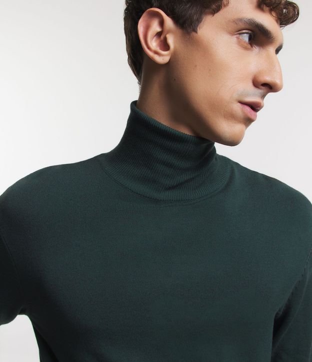 Suéter Slim en Punto con Textura y Cuello Alto 3