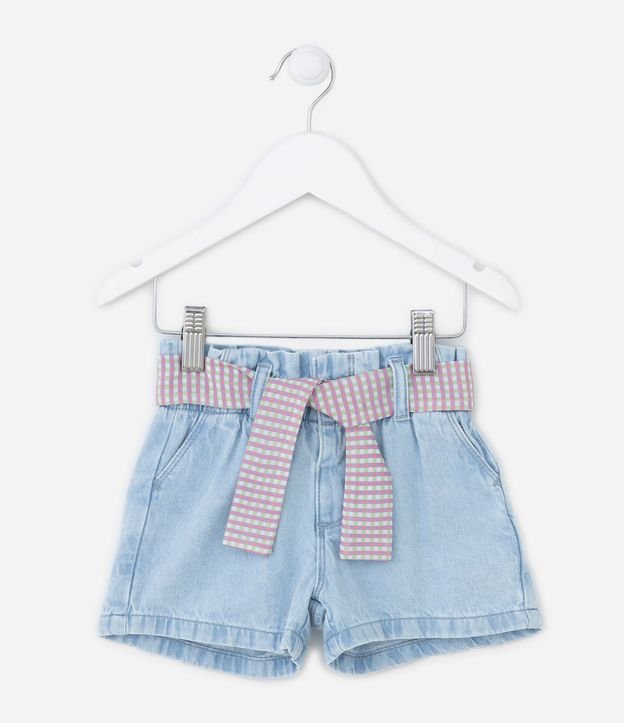 Short Clochard Infantil Jeans con Cinturón de Pañuelo - Talle 1 a 5 años