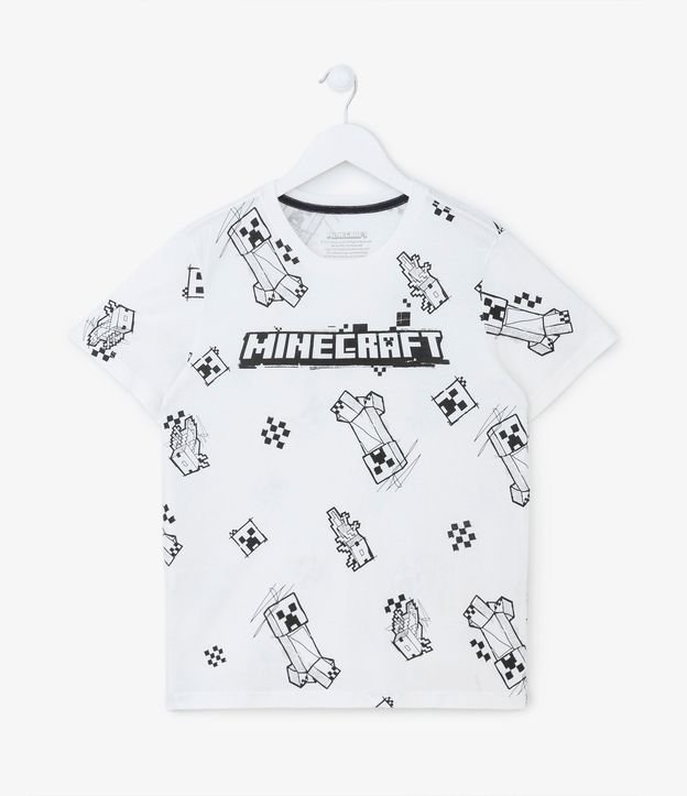 Remera Infantil con Estampado del Minecraft - Talle 5 a 14 años 2
