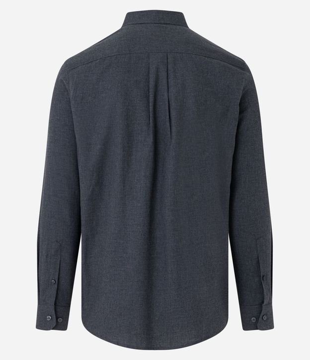 Camisa en Algodón con Botones Delanteros y Efecto Melange 8