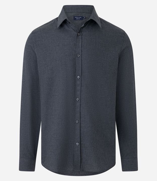 Camisa en Algodón con Botones Delanteros y Efecto Melange 9