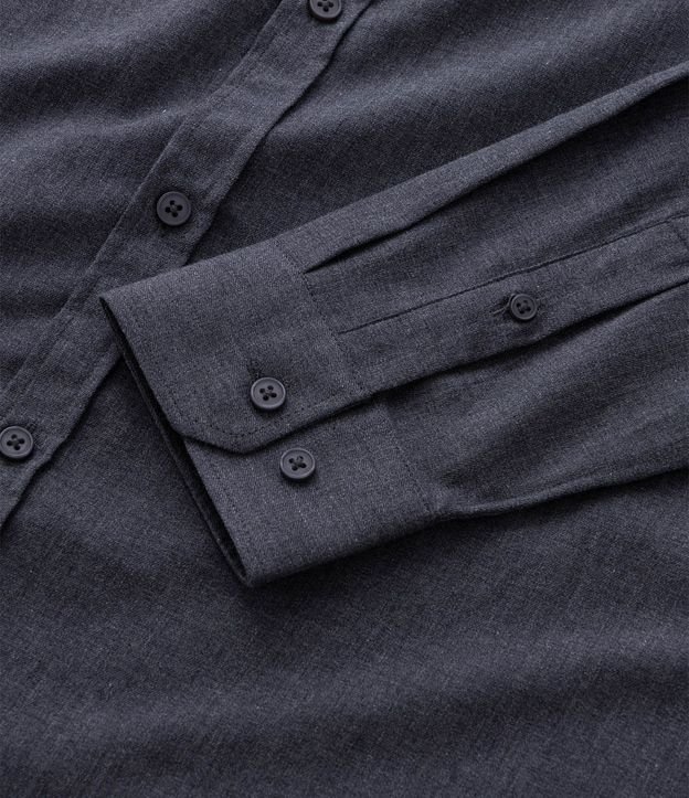 Camisa en Algodón con Botones Delanteros y Efecto Melange 11