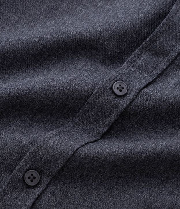Camisa en Algodón con Botones Delanteros y Efecto Melange 12