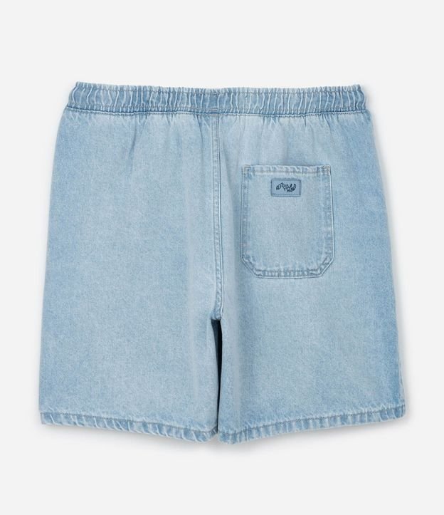 Bermuda Jeans con Cintura Elástica Bolsillos y Tag Aplicado 6