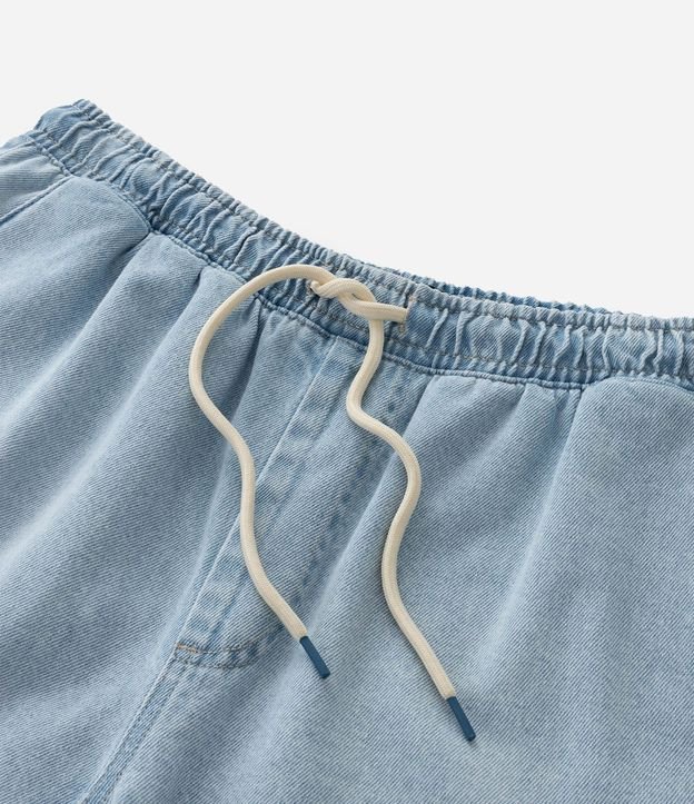 Bermuda Jeans con Cintura Elástica Bolsillos y Tag Aplicado 8