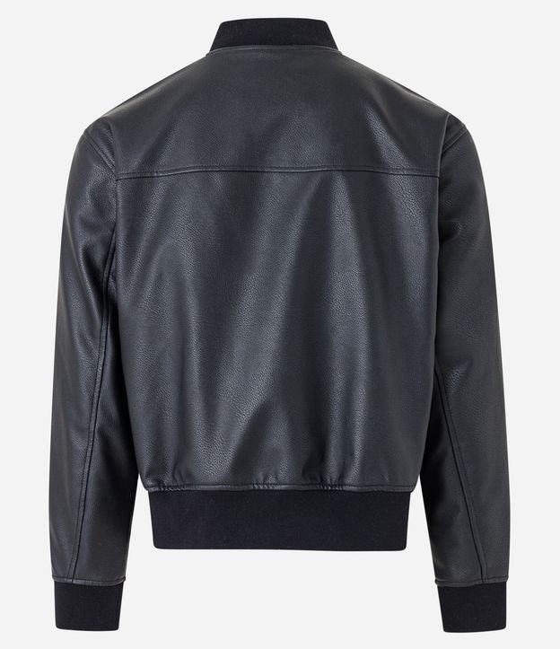 Campera en Pu con Cremallera Delantero y Cuello Alto 7