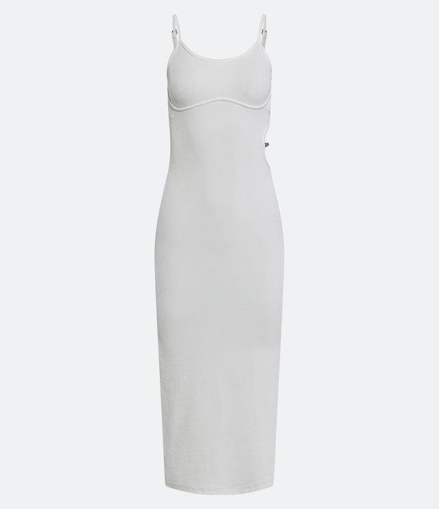 Vestido New Midi en Rib con Cutout Lateral y Tirante de Brillo 6